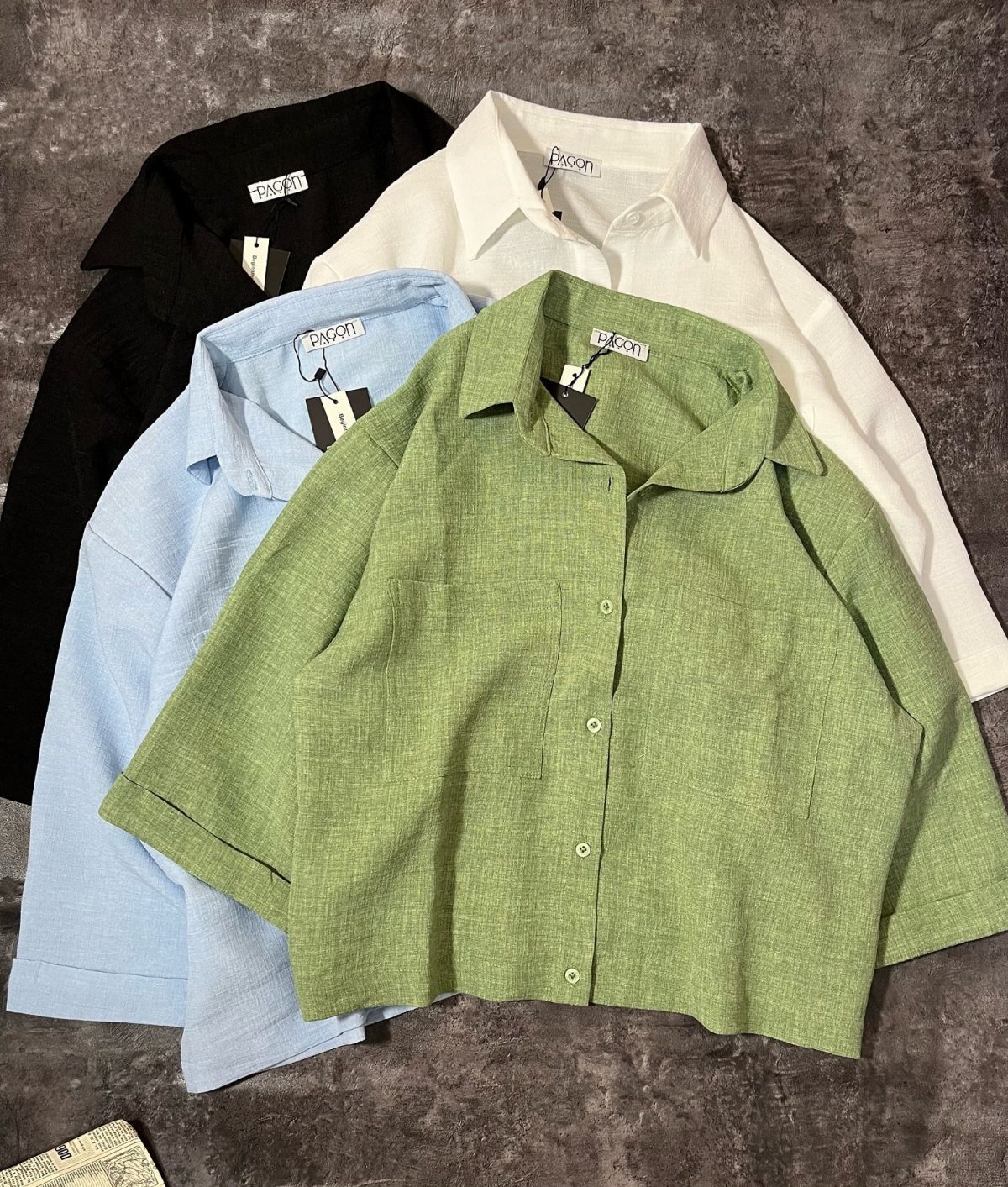 شومیز دو جیب لینن اسلپ پ(2983) - Image 4