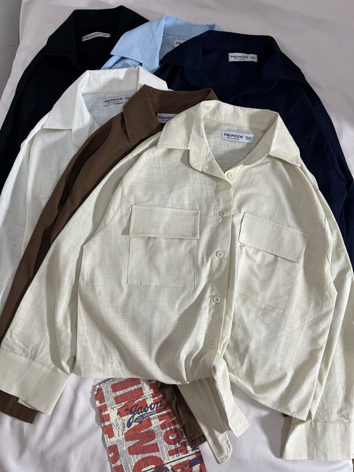 شومیز دو جیب لینن اسلپ زیر گره ای م(2999) - Image 4