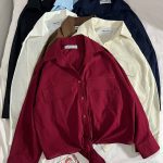 شومیز دو جیب لینن اسلپ زیر گره ای م(2999)