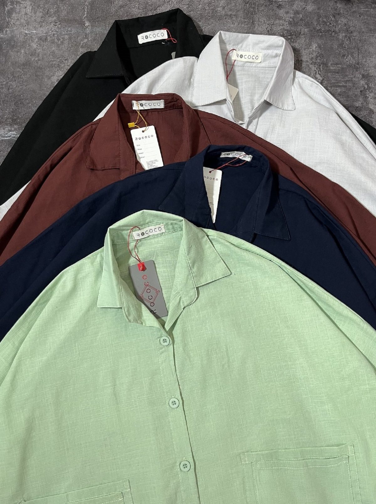 شومیز لینن اسلپ دو جیب روکو(3009) - Image 5