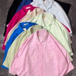 شومیز دو جیب لینن اسلپ پاستیلی(3012)