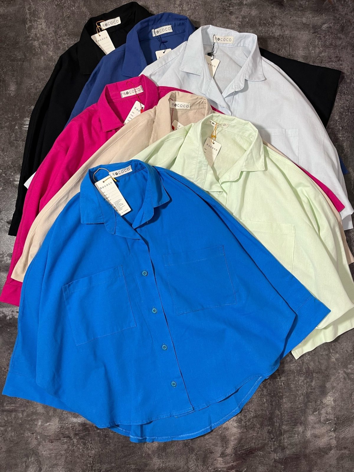 شومیز دو جیب لینن اسلپ پاستیلی(3012) - Image 4