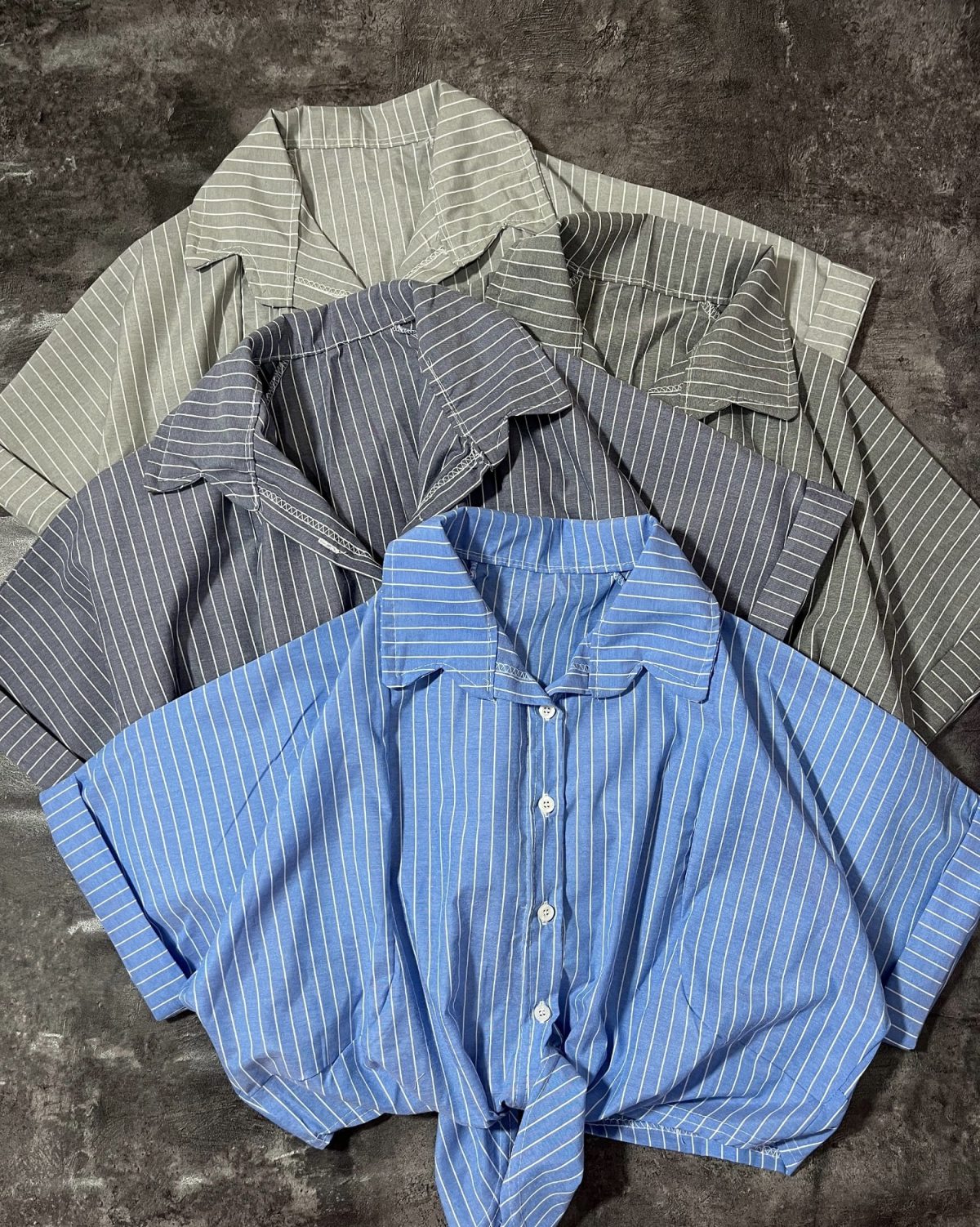 شومیز جلو گره ای راه راه نخی(3020) - Image 4