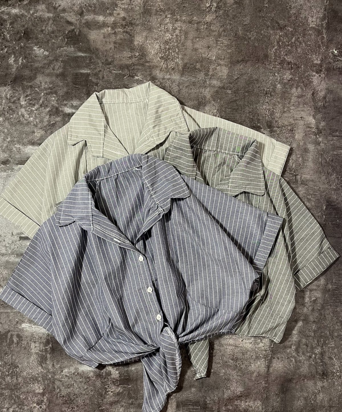 شومیز جلو گره ای راه راه نخی(3020) - Image 3