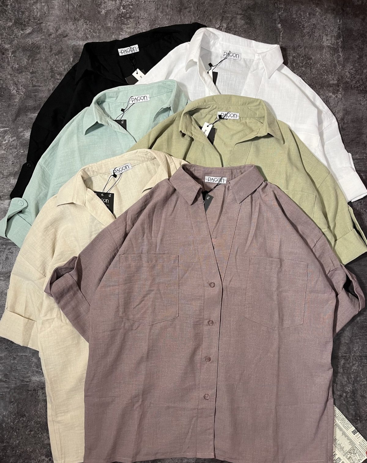 شومیز یقه هفت آستین دکمه پ(3041) - Image 3