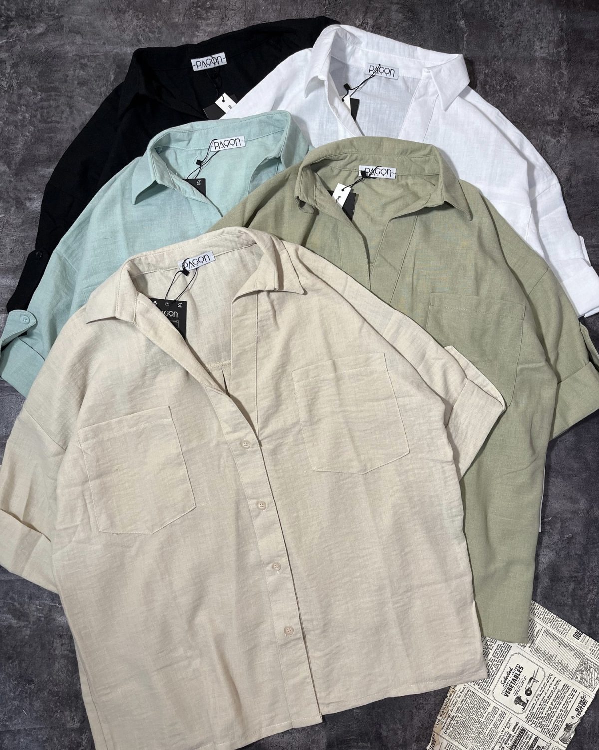 شومیز یقه هفت آستین دکمه پ(3041) - Image 5