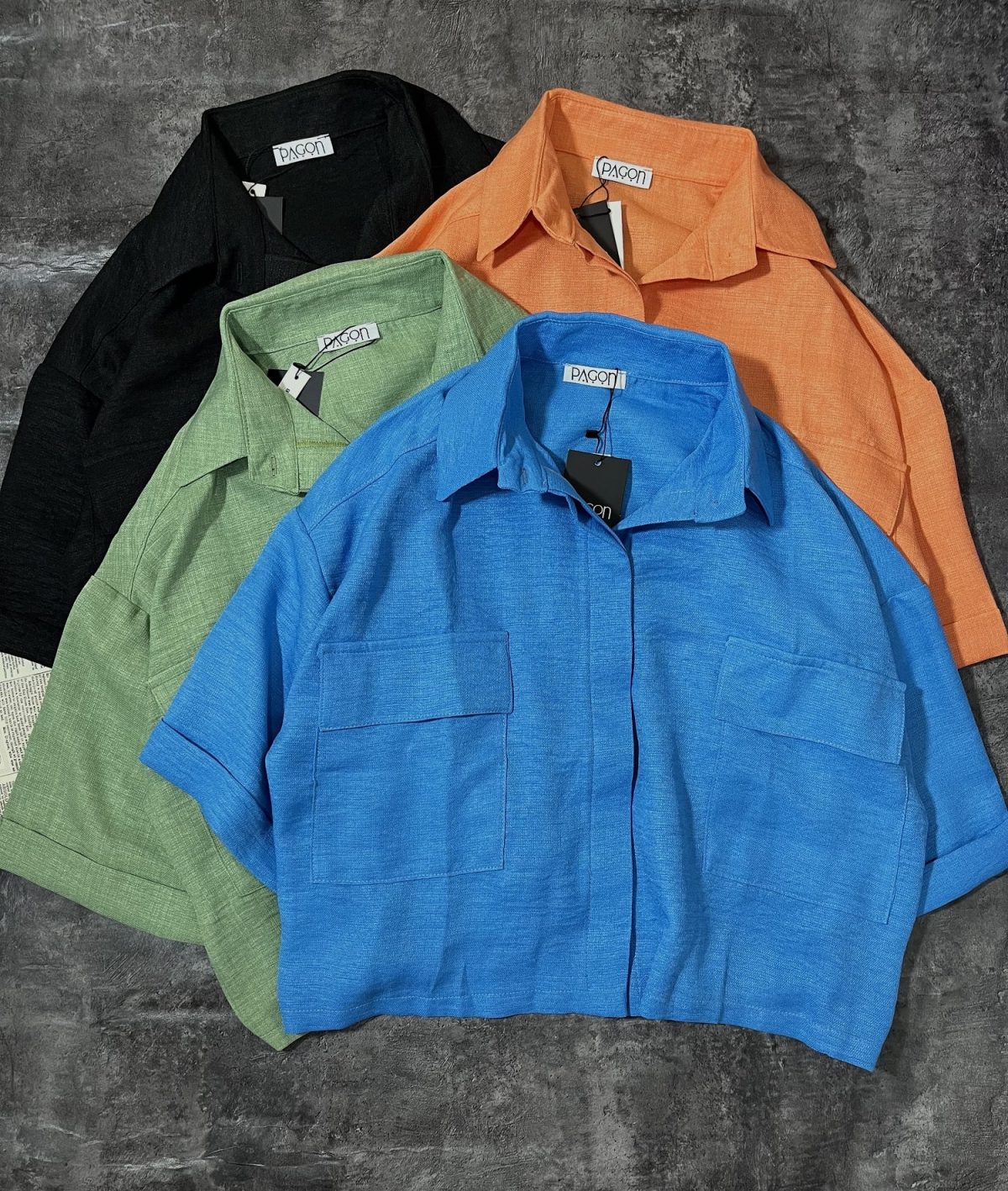 شومیز دو جیب آرمانی دکمه قاپک دار پ (3047) - Image 3