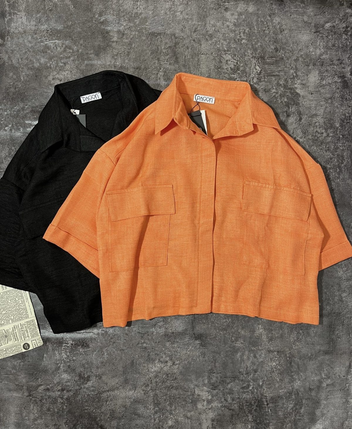 شومیز دو جیب آرمانی دکمه قاپک دار پ (3047) - Image 5