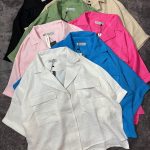 شومیز یقه E پاستیلی پ(3052)