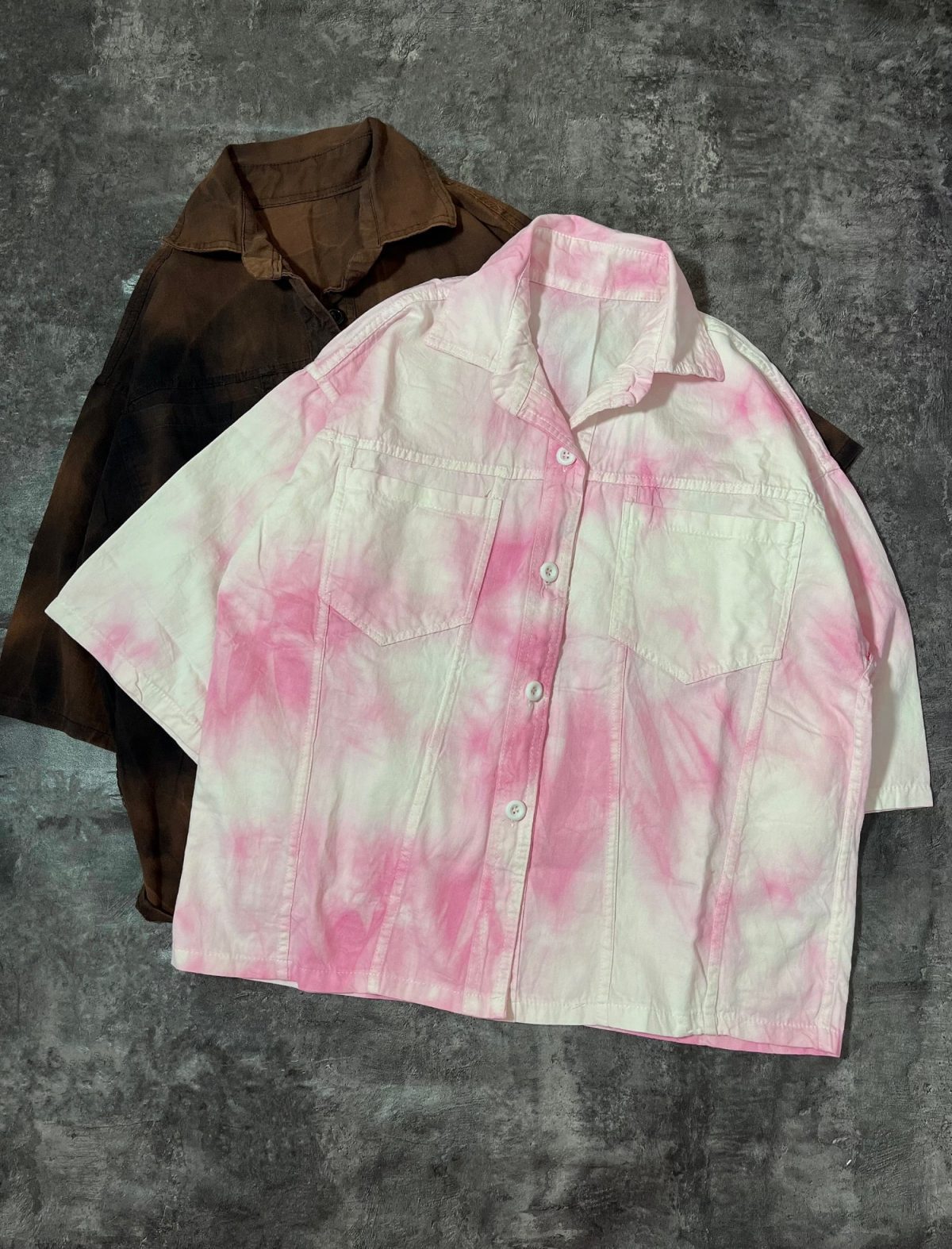 شومیز کتان نخ آبرنگی آستین سه ربع(3057) - Image 6