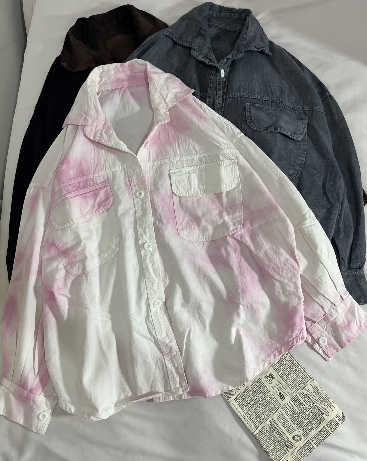 شومیز کتان نخ آبرنگی آستین بلند(3062) - Image 7