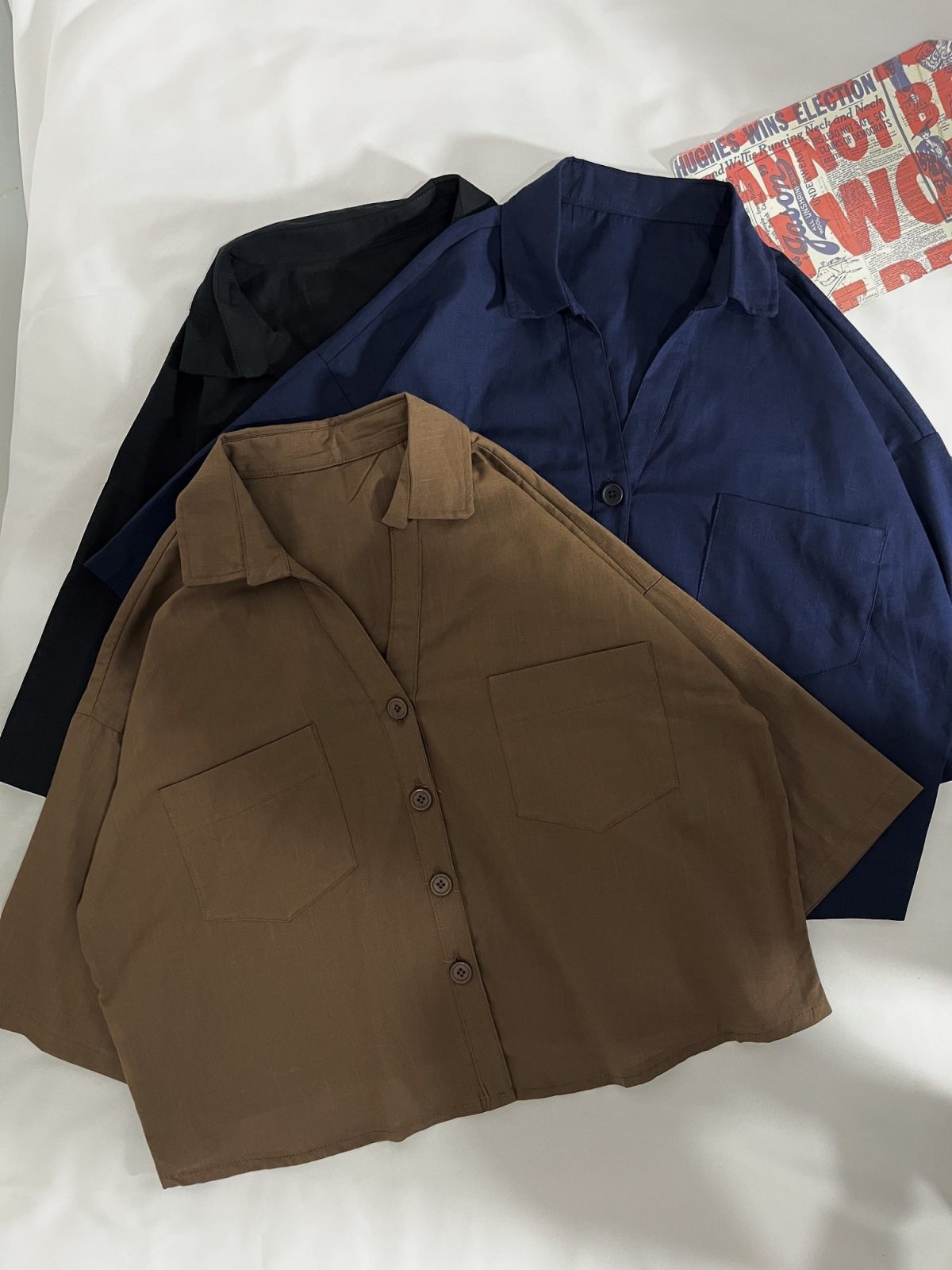 شومیز باکسی دوجیب یقه هفت م(3065) - Image 5