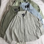 شومیز راه راه باکسی آستین دکمه دار(3069)