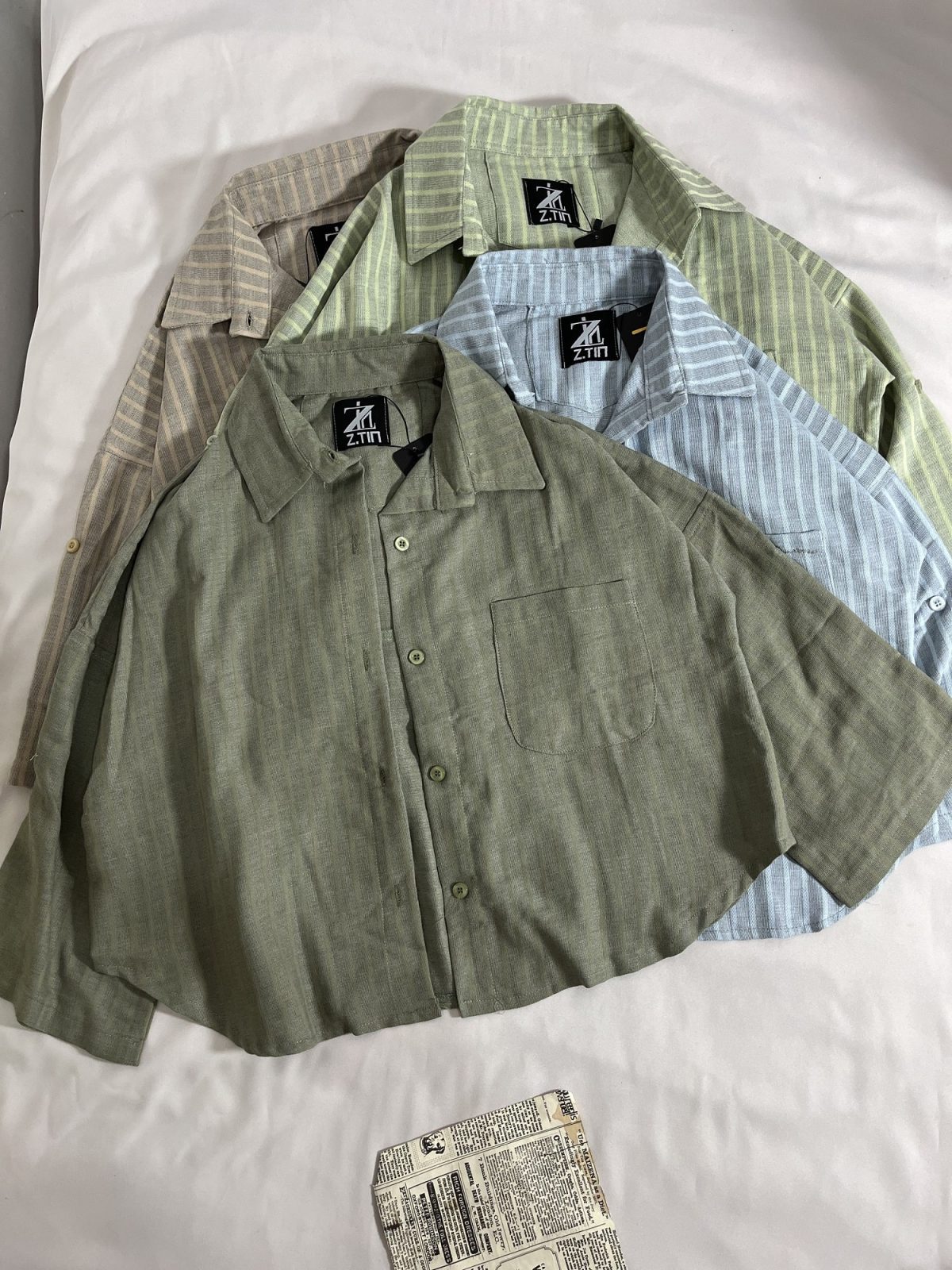 شومیز راه راه باکسی آستین دکمه دار(3069) - Image 6