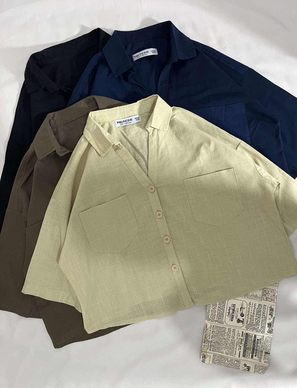 شومیز باکسی دوجیب یقه هفت م(3074) - Image 3