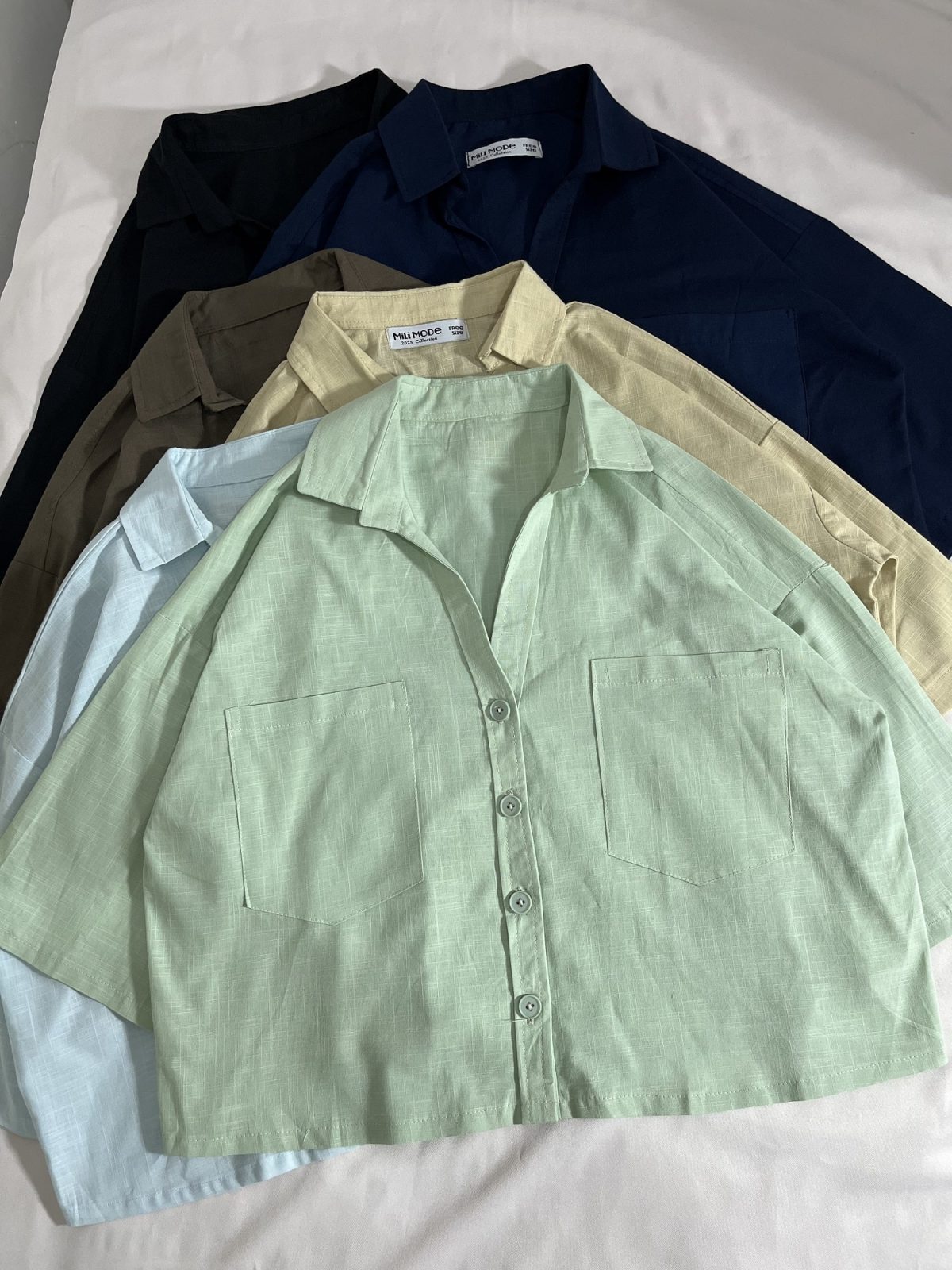 شومیز باکسی دوجیب یقه هفت م(3074) - Image 2