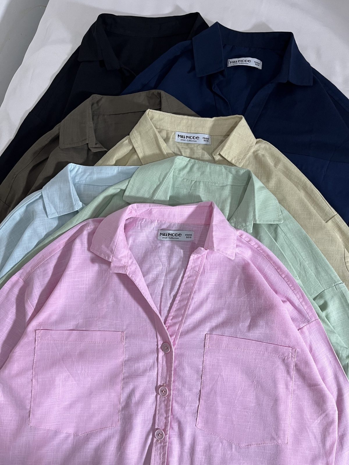 شومیز باکسی دوجیب یقه هفت م(3074) - Image 5