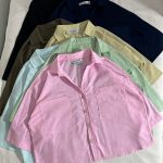 شومیز باکسی دوجیب یقه هفت م(3074)