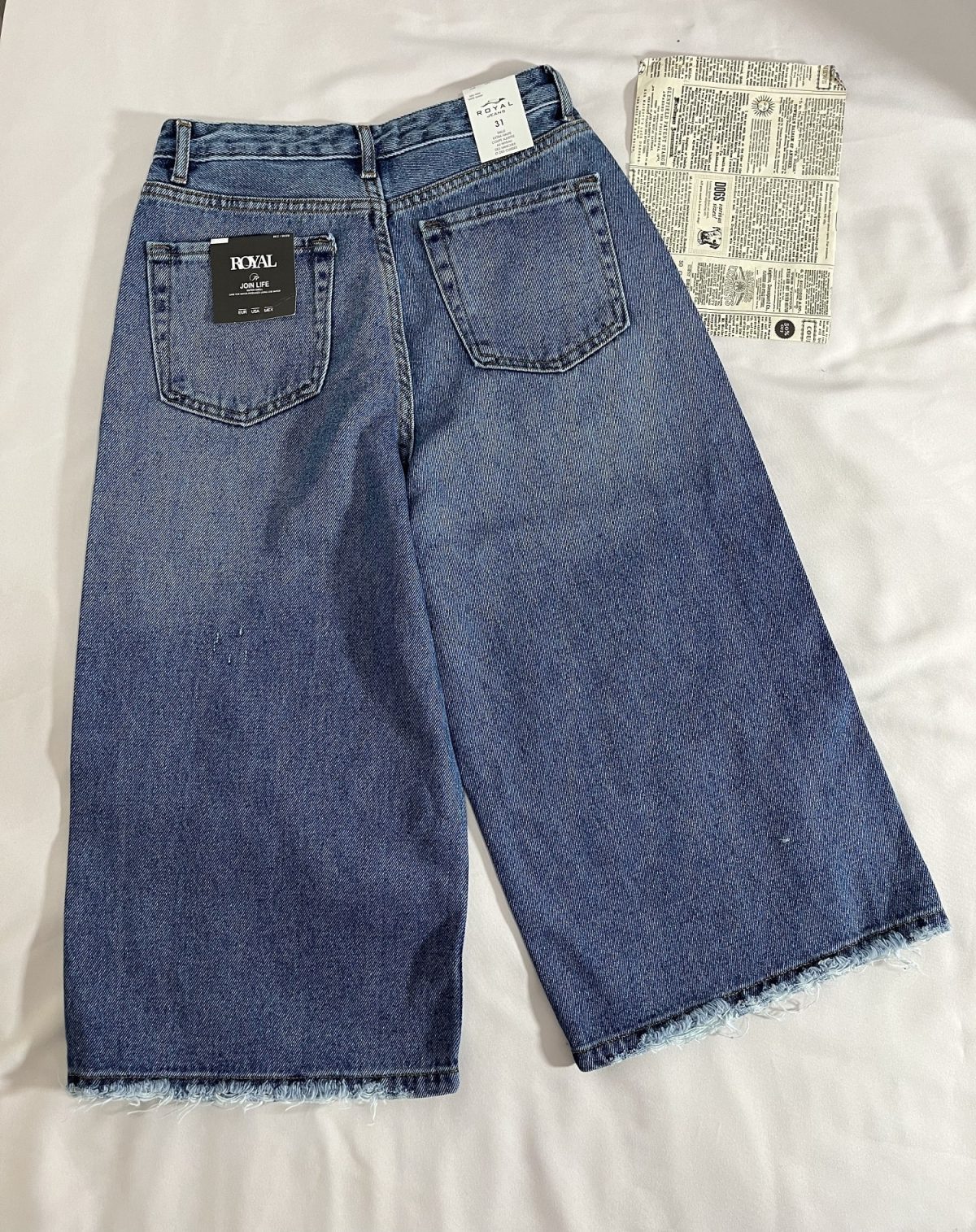 شلوارک استریت جین آبی قد 75 مدل اول(3110) - Image 2