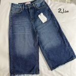 شلوارک استریت جین آبی قد 75 مدل دوم(3111)