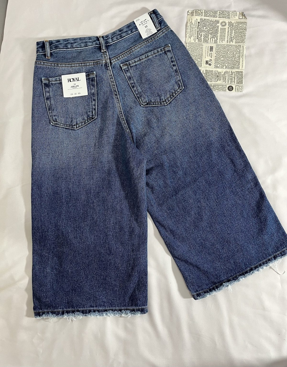 شلوارک استریت جین آبی قد 75 مدل دوم(3111) - Image 2