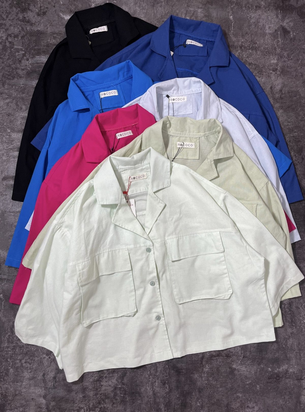 شومیز باکسی دو جیب پاکتی ر(3077) - Image 3