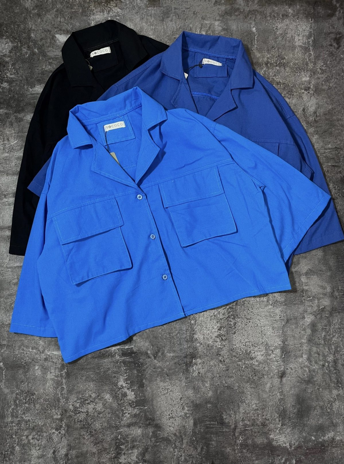 شومیز باکسی دو جیب پاکتی ر(3077) - Image 5