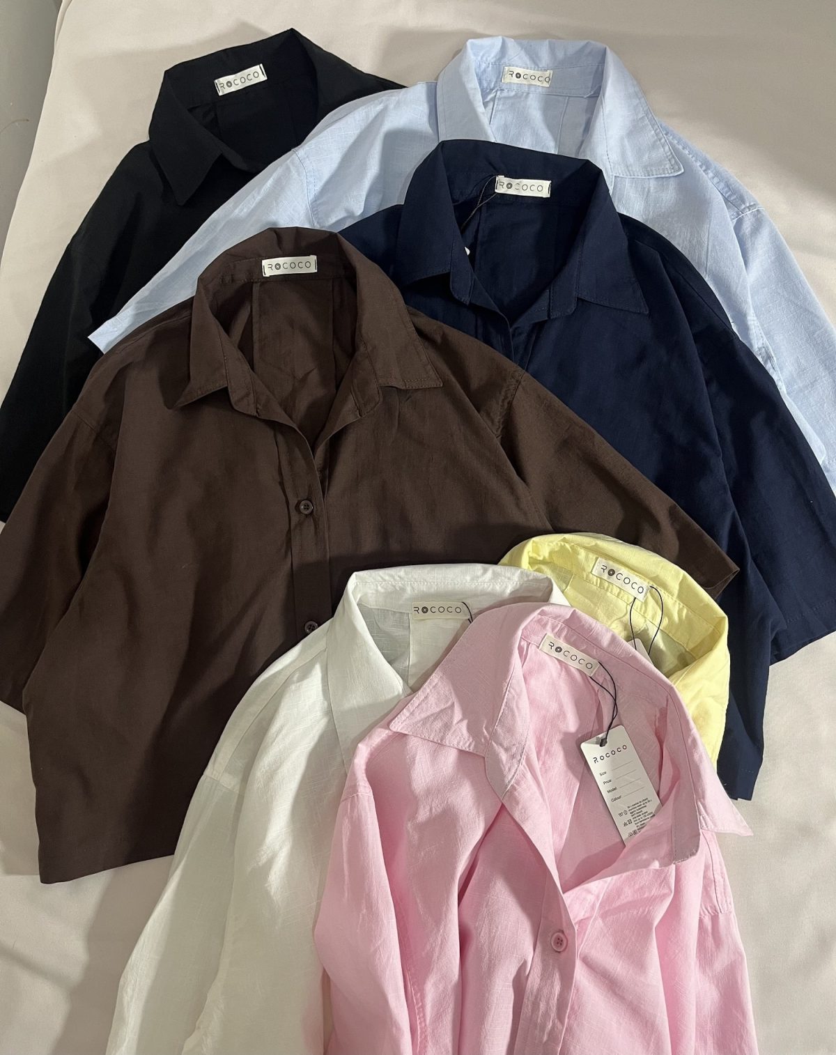 شومیز لینن اسلپ سه دکمه آبنباتی(3127) - Image 3