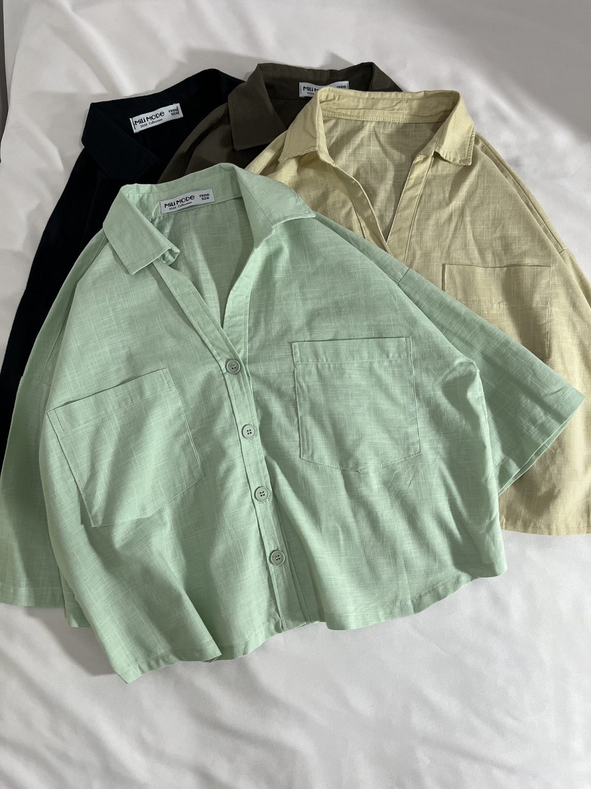 شومیز باکسی دوجیب یقه هفت م(3086) - Image 3