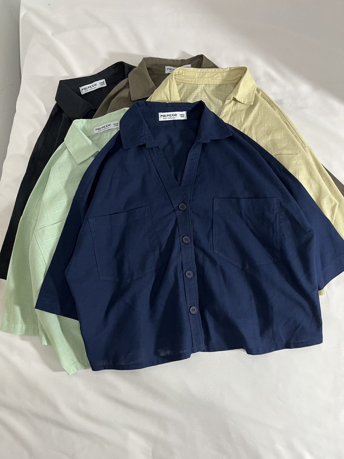 شومیز باکسی دوجیب یقه هفت م(3086) - Image 5