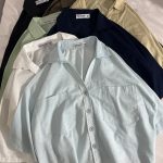 شومیز باکسی دوجیب یقه هفت م(3086)