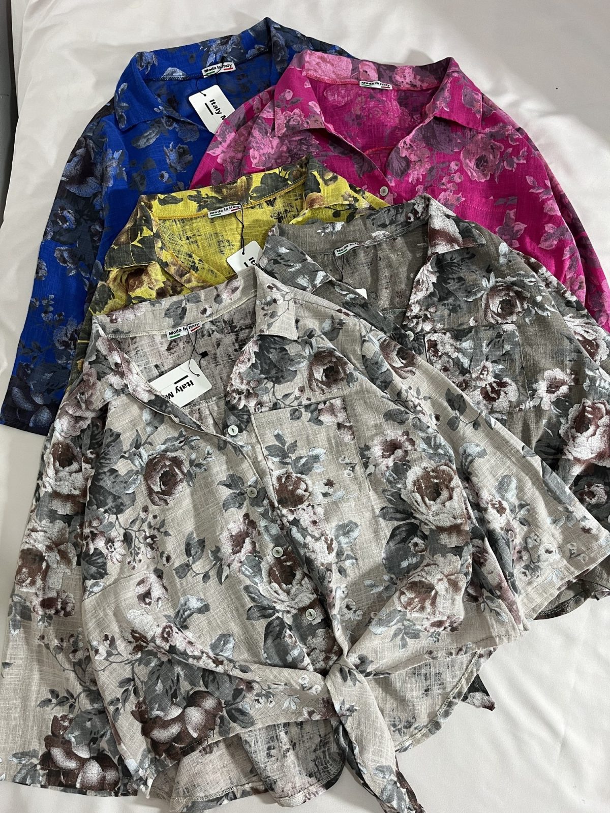 شومیز گره ای لینن وارداتی گلدار(3088) - Image 7