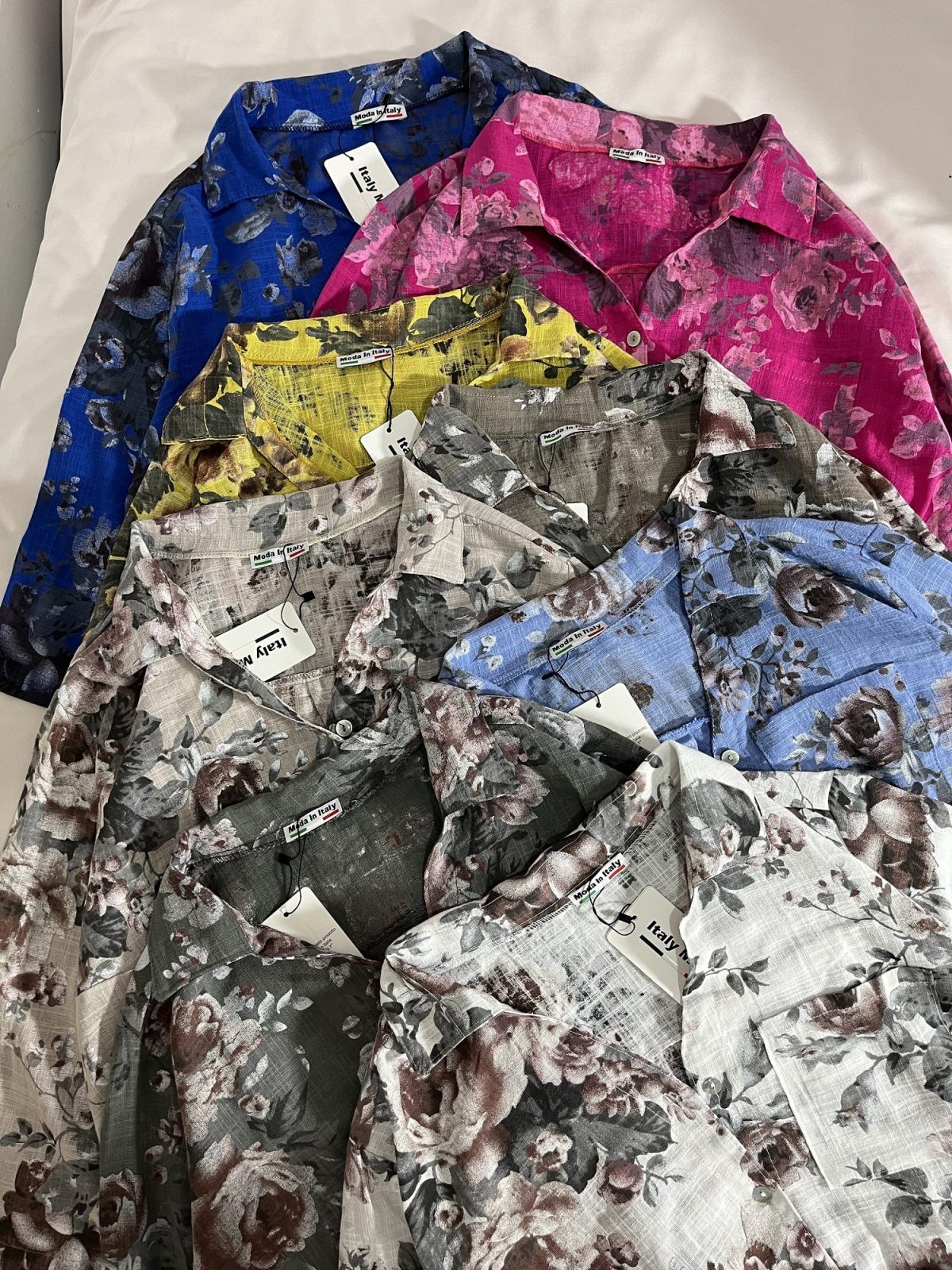 شومیز گره ای لینن وارداتی گلدار(3088) - Image 8