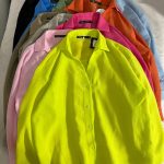 شومیز باکسی یقه هفت پاستیلی ت(3087)