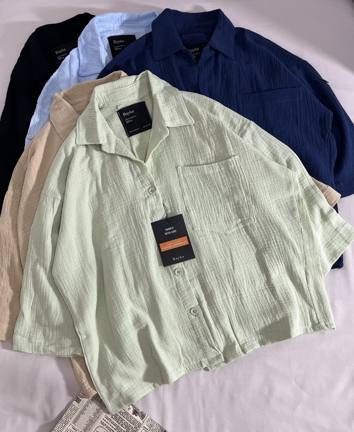 شومیز تک جیب دبل فیس رایک(3101) - Image 5