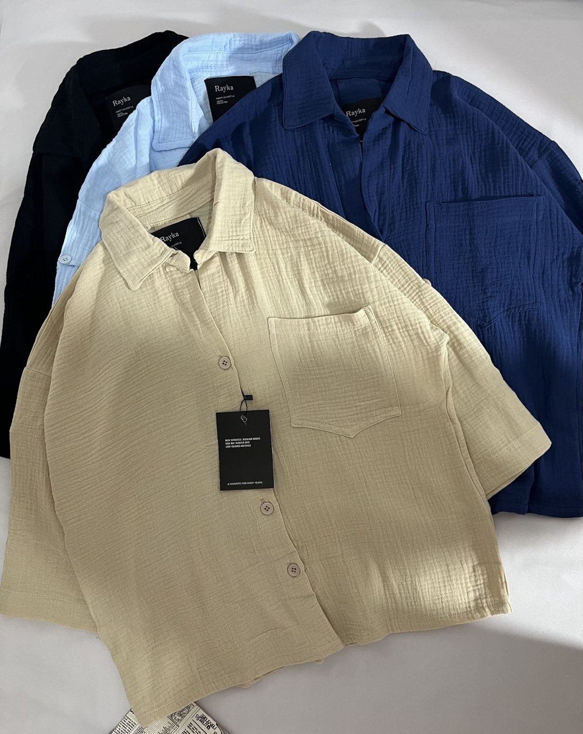 شومیز تک جیب دبل فیس رایک(3101) - Image 6