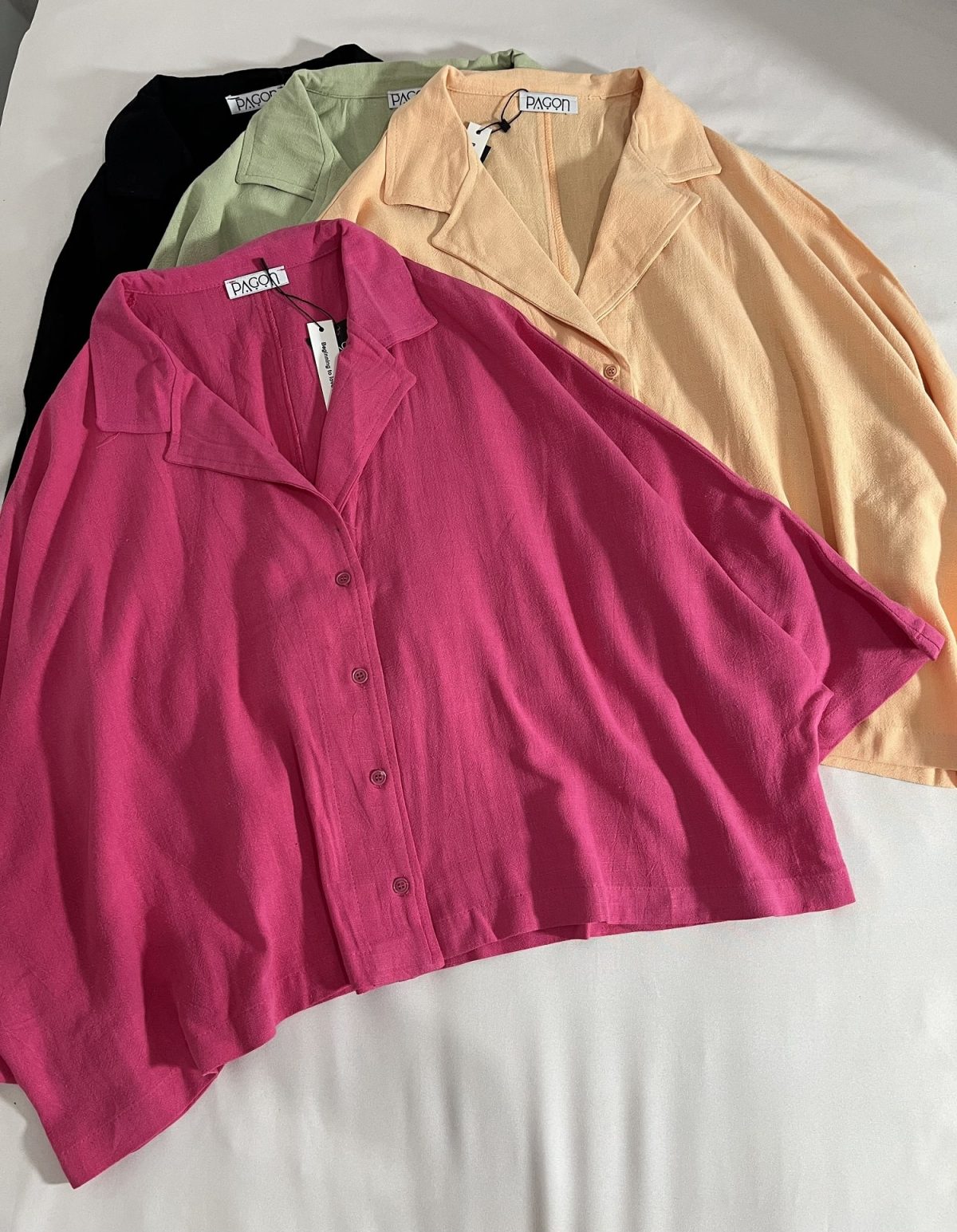 شومیز یقه E لینن پلاس پارچه وارداتی(3103) - Image 10