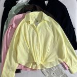 شومیز گره ثابت پوپلین نخ ر(3215)