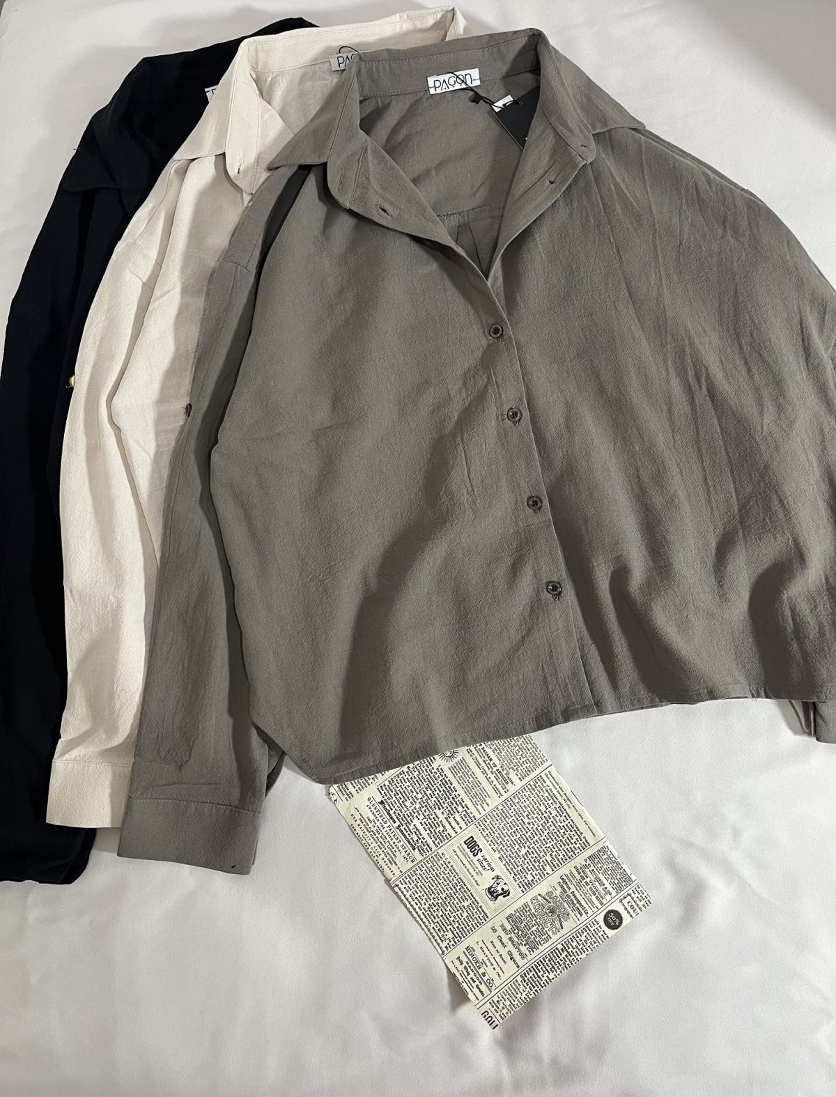 شومیز لینن کتان نازک باکسی پ(3116) - Image 4