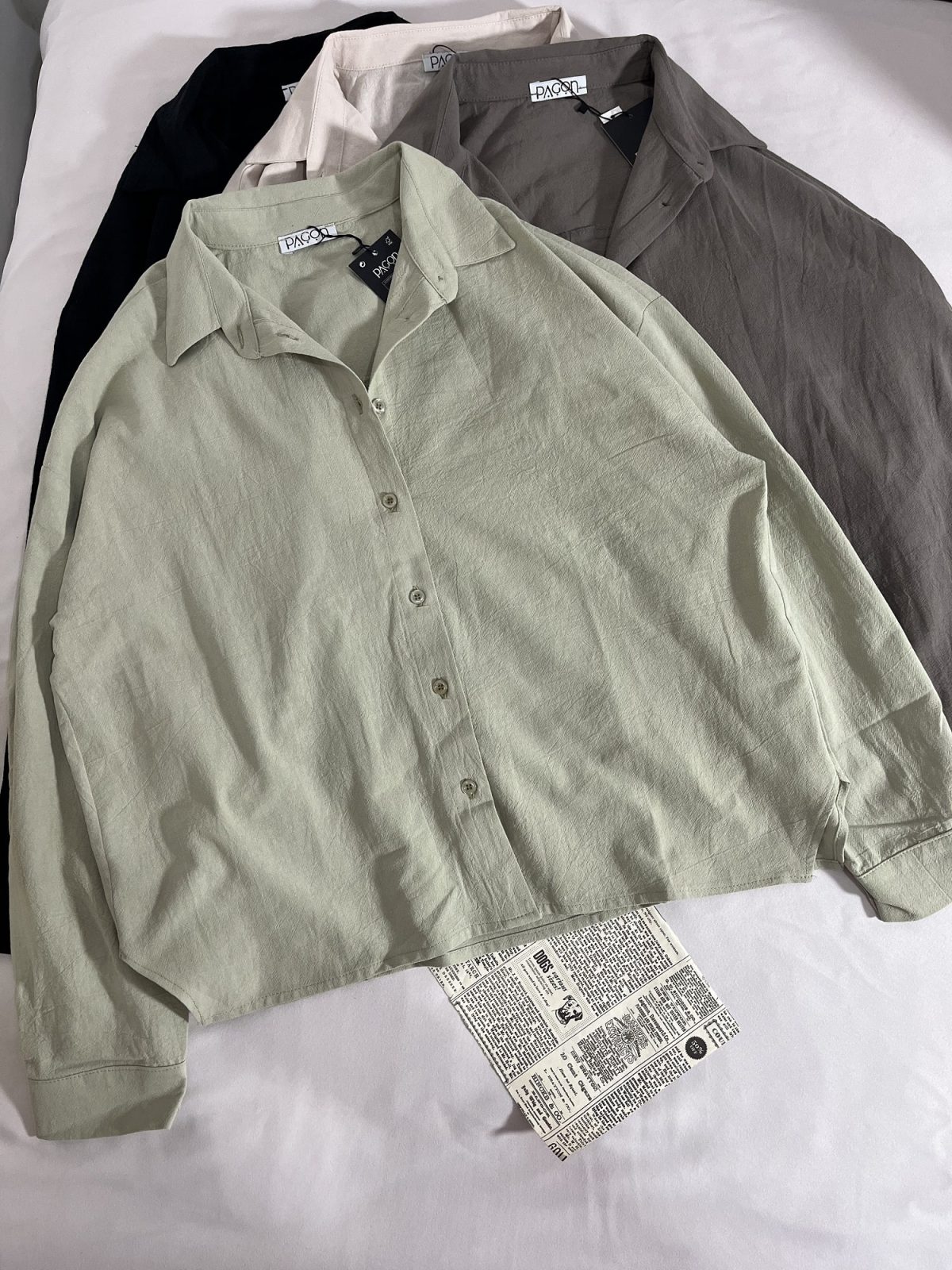 شومیز لینن کتان نازک باکسی پ(3116) - Image 5