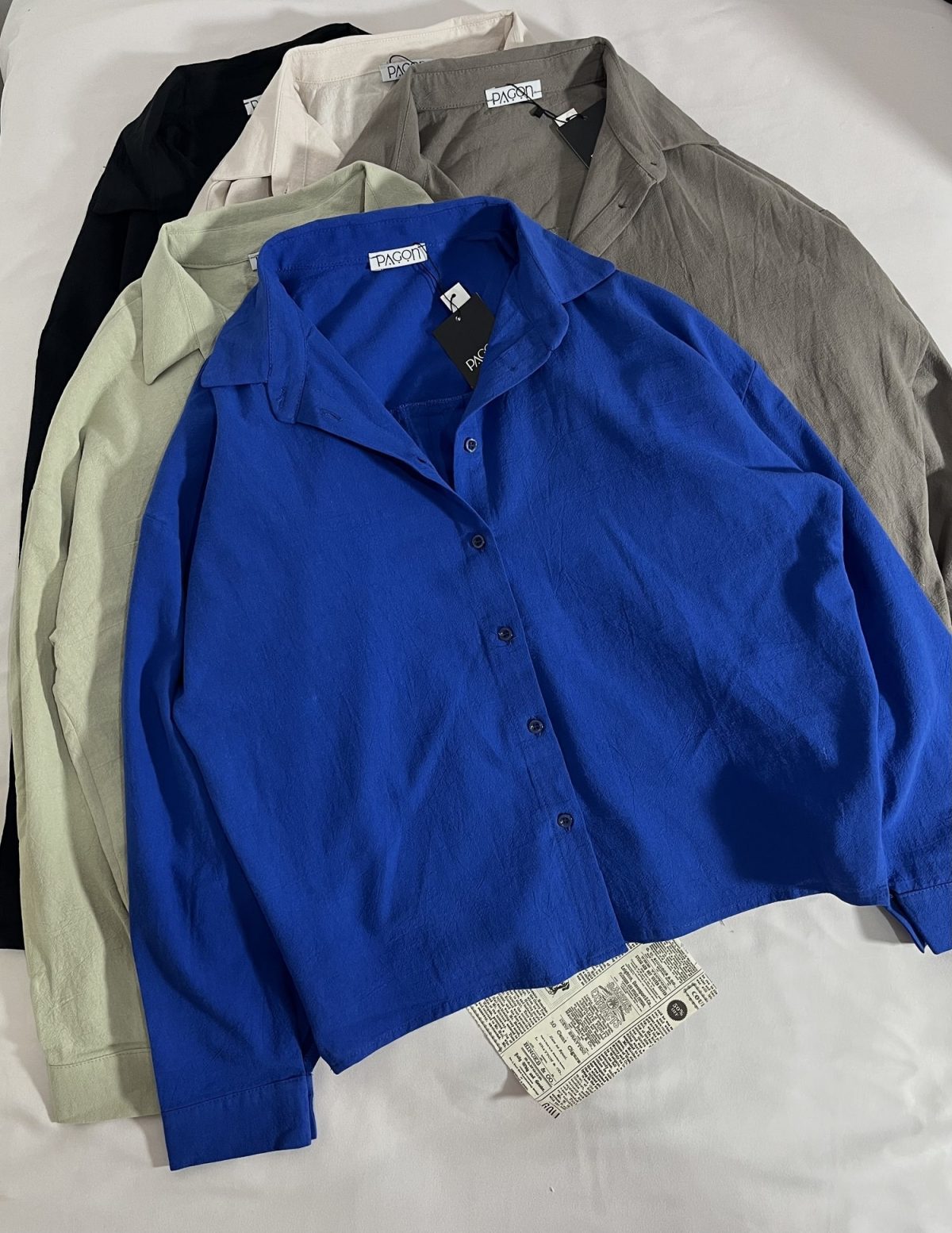 شومیز لینن کتان نازک باکسی پ(3116) - Image 3