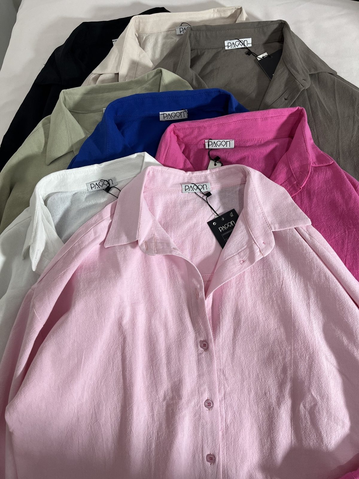 شومیز لینن کتان نازک باکسی پ(3116) - Image 6