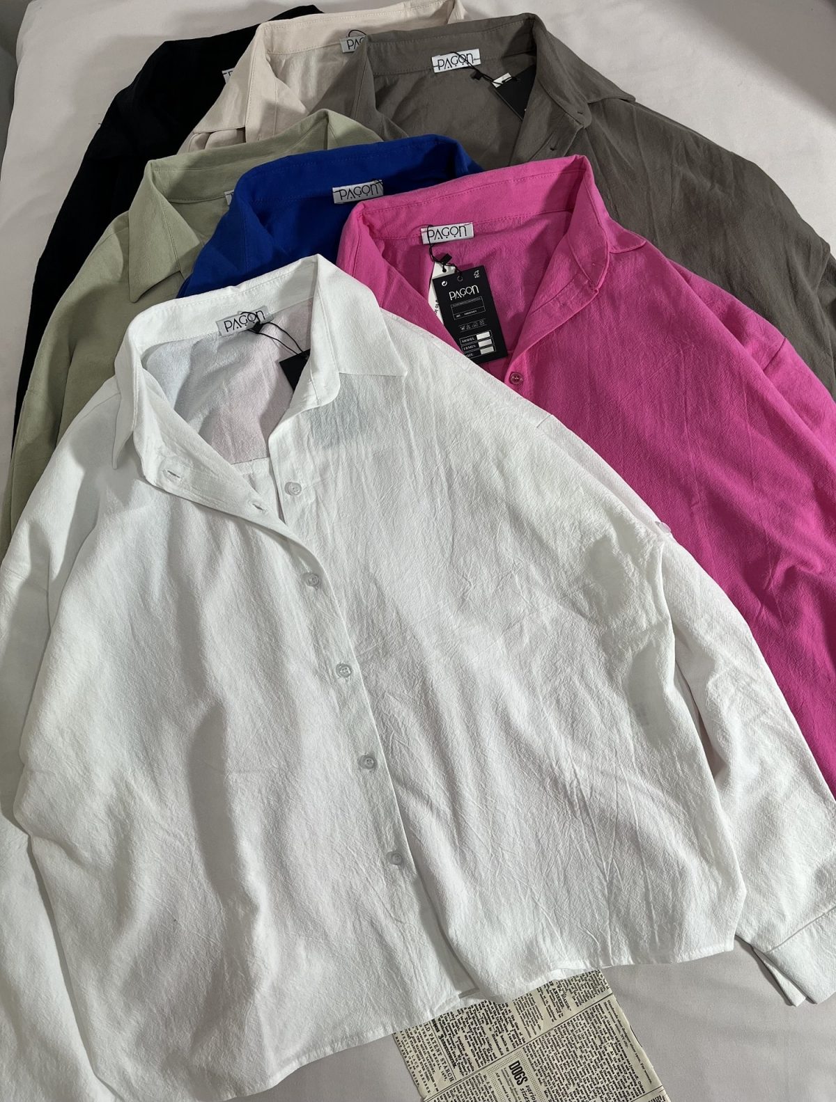 شومیز لینن کتان نازک باکسی پ(3116) - Image 7