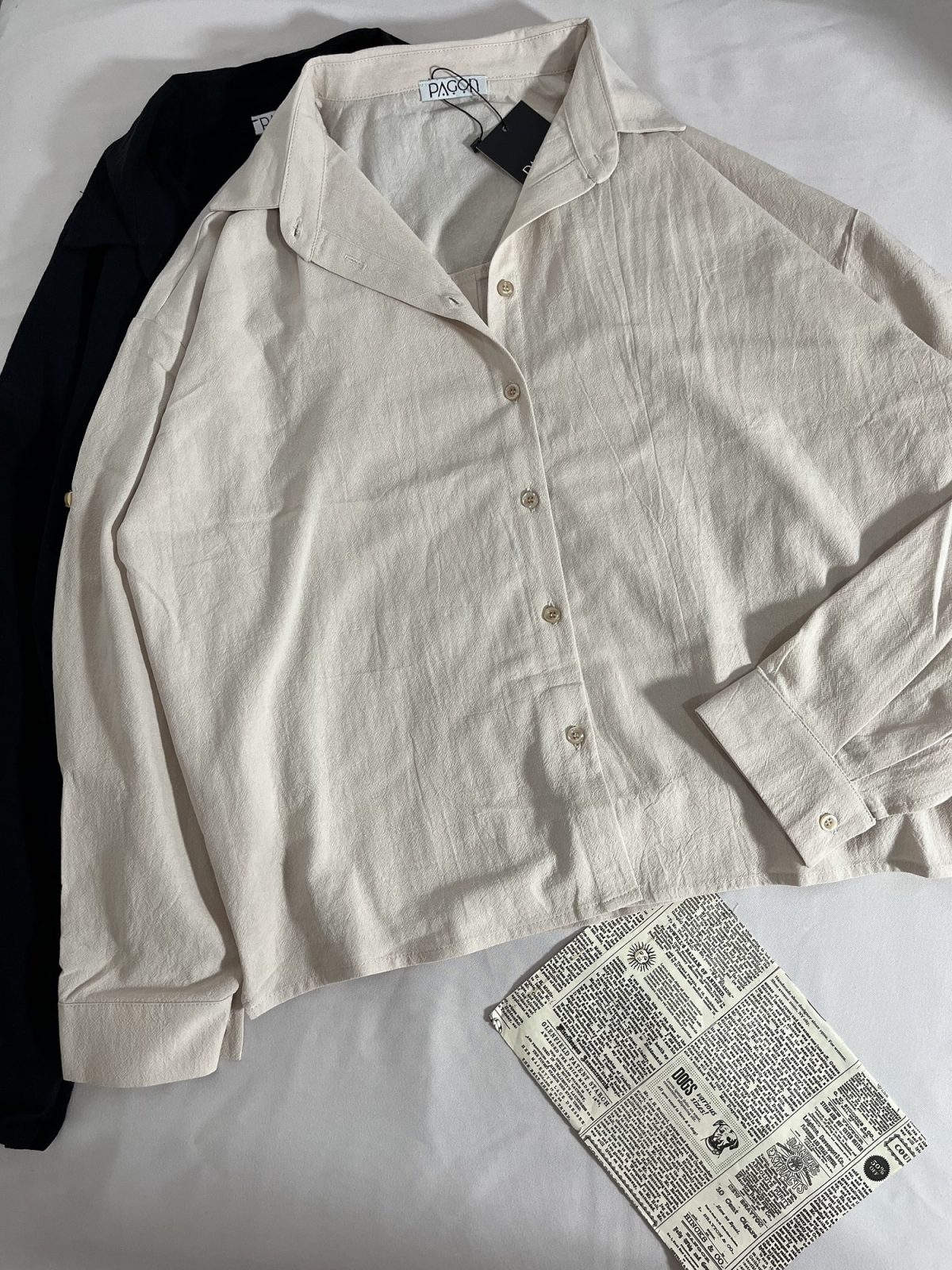 شومیز لینن کتان نازک باکسی پ(3116) - Image 8