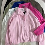 شومیز لینن کتان نازک باکسی پ(3116)