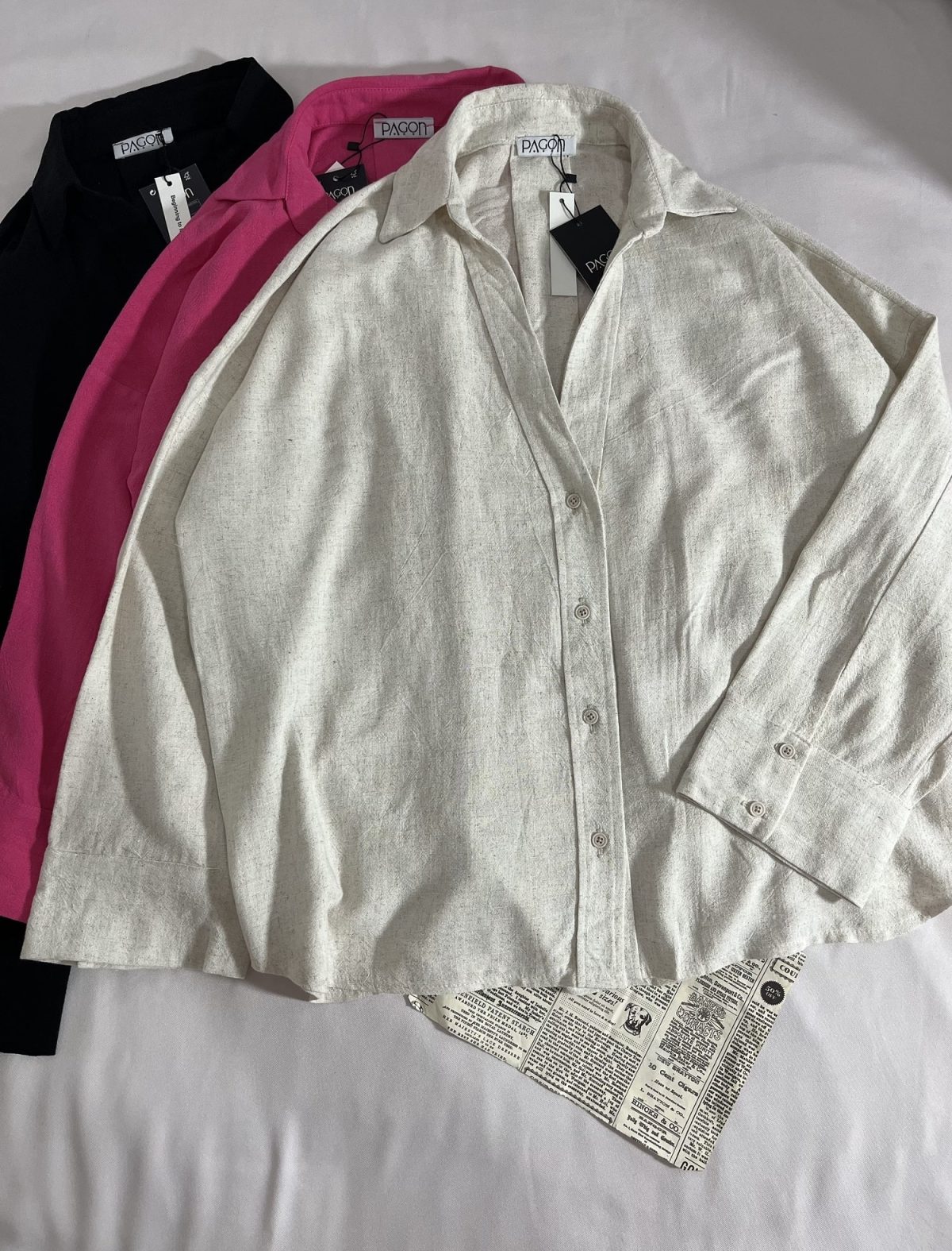 شومیز یقه هفت لینن پلاس پارچه وارداتی(3120) - Image 4