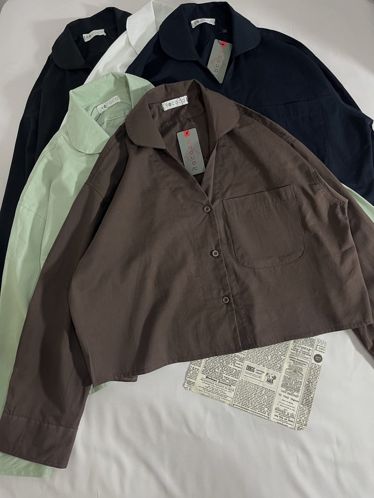 شومیز یقه هفت سه دکمه باکسی ر(3125) - Image 3