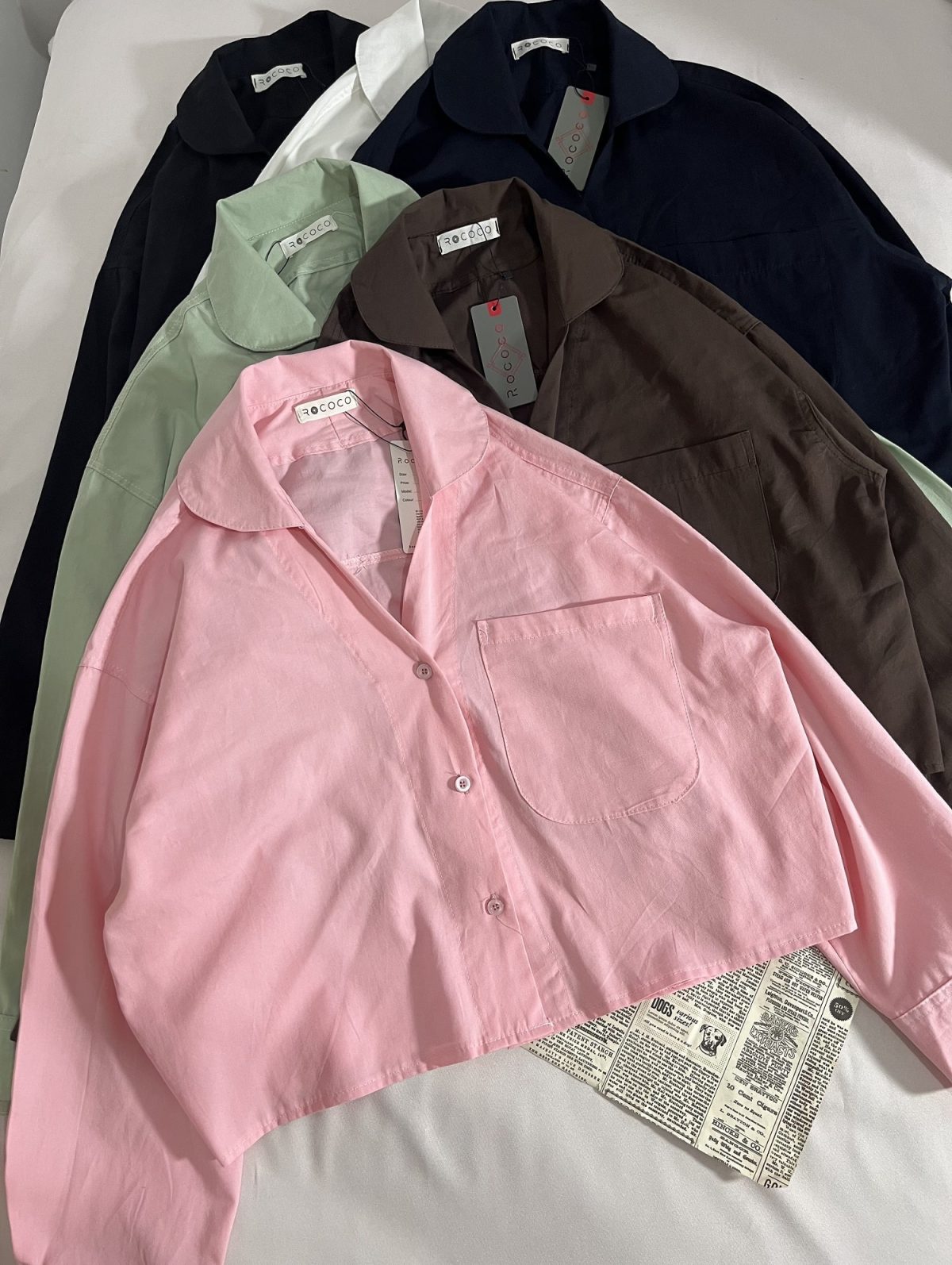 شومیز یقه هفت سه دکمه باکسی ر(3125) - Image 2