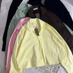 شومیز یقه هفت سه دکمه باکسی ر(3125)