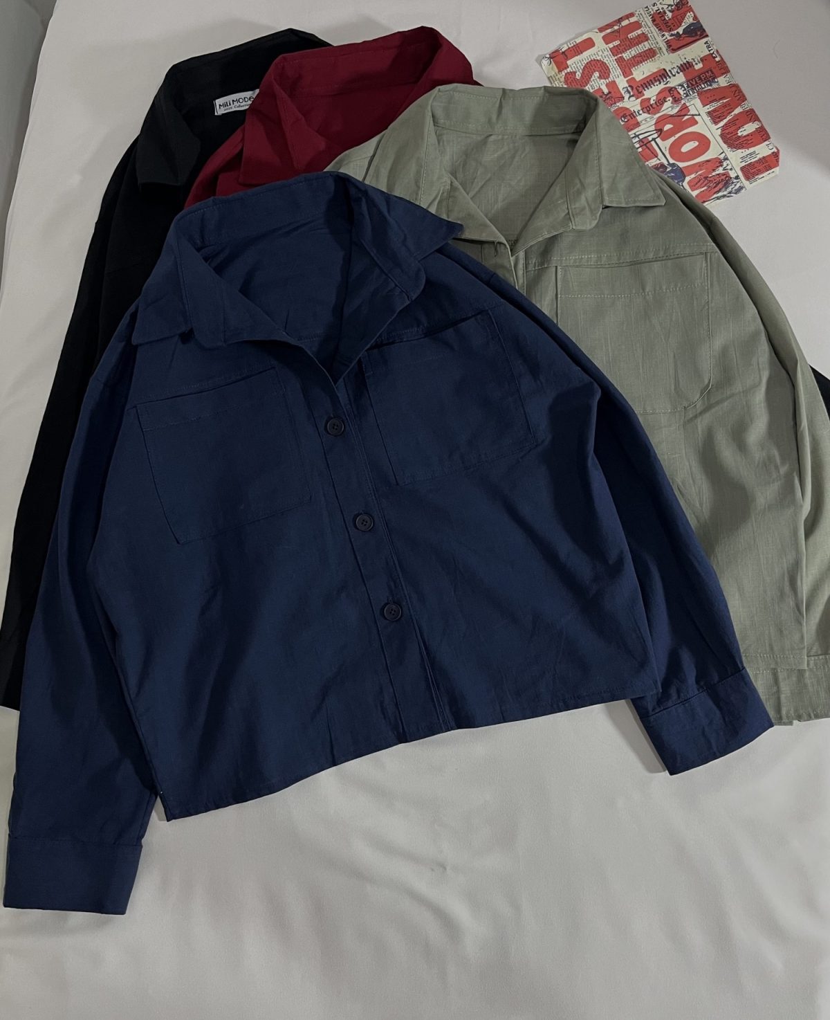 شومیز لینن اسلپ دو جیب بالا م(3132) - Image 4